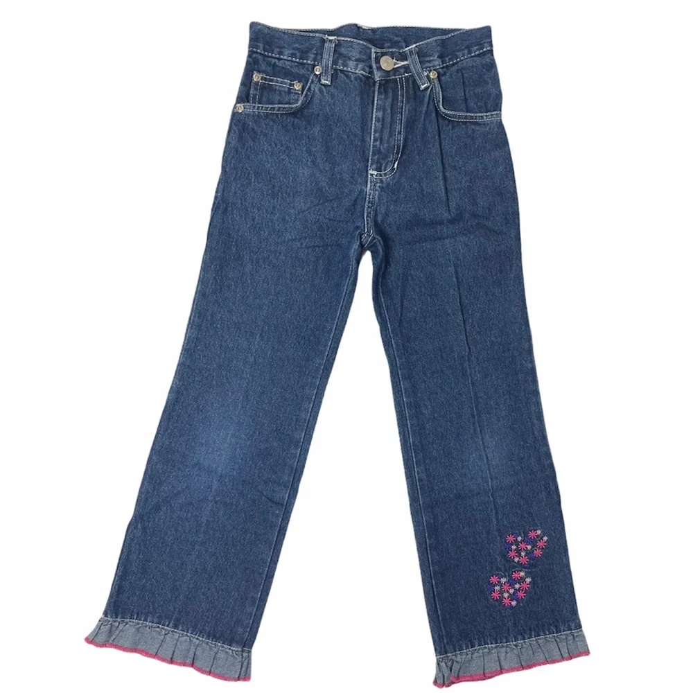 Vintage Y2K Jeans Bundle Retro Embroidered Flower Heart Butterfly Girls Size 6
